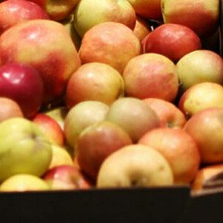 buying apples at the market